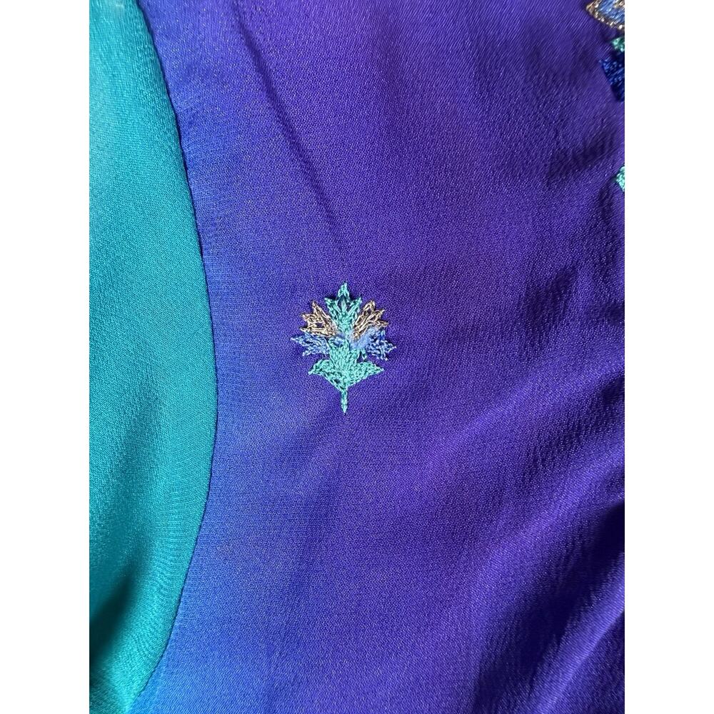 Women’s Vintage Purple To Teal Fade Size M Geeta Jethi Tunic Top Dress - Picture 4 of 13